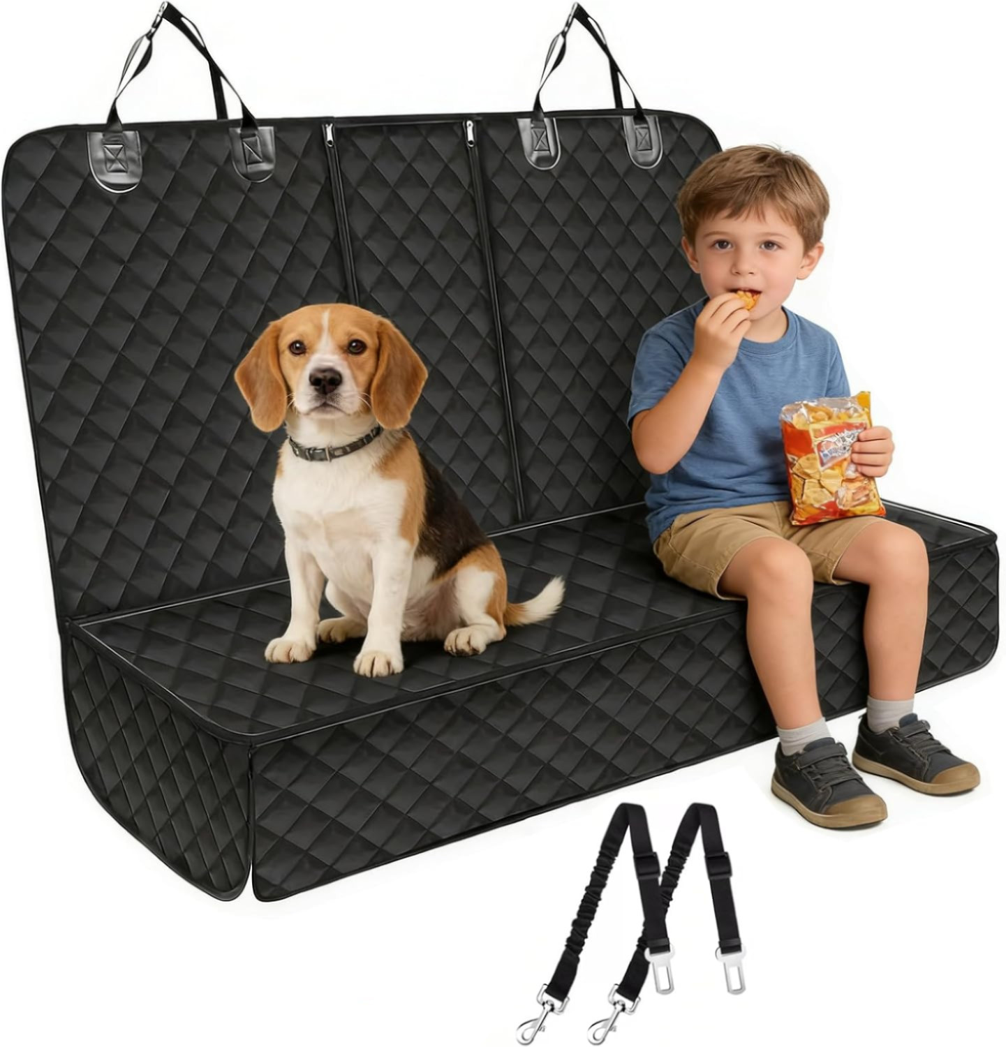 Waterproof Dog Hammock Rear Seat Cover - Black Car Truck Mat