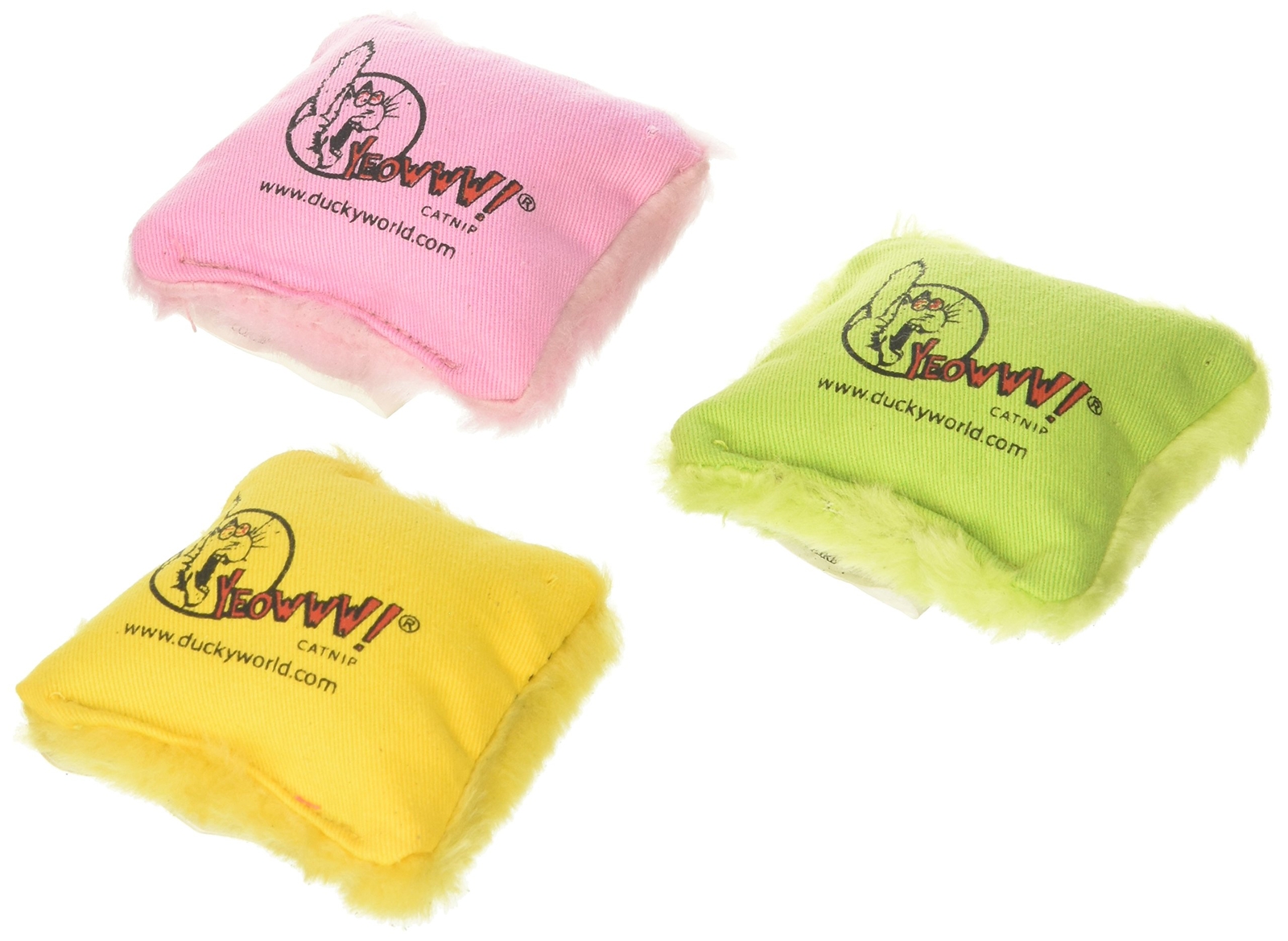 Yeowww Catnip Pillow Cat Toy Mini Pillows 2.5 Inch Assorted...
