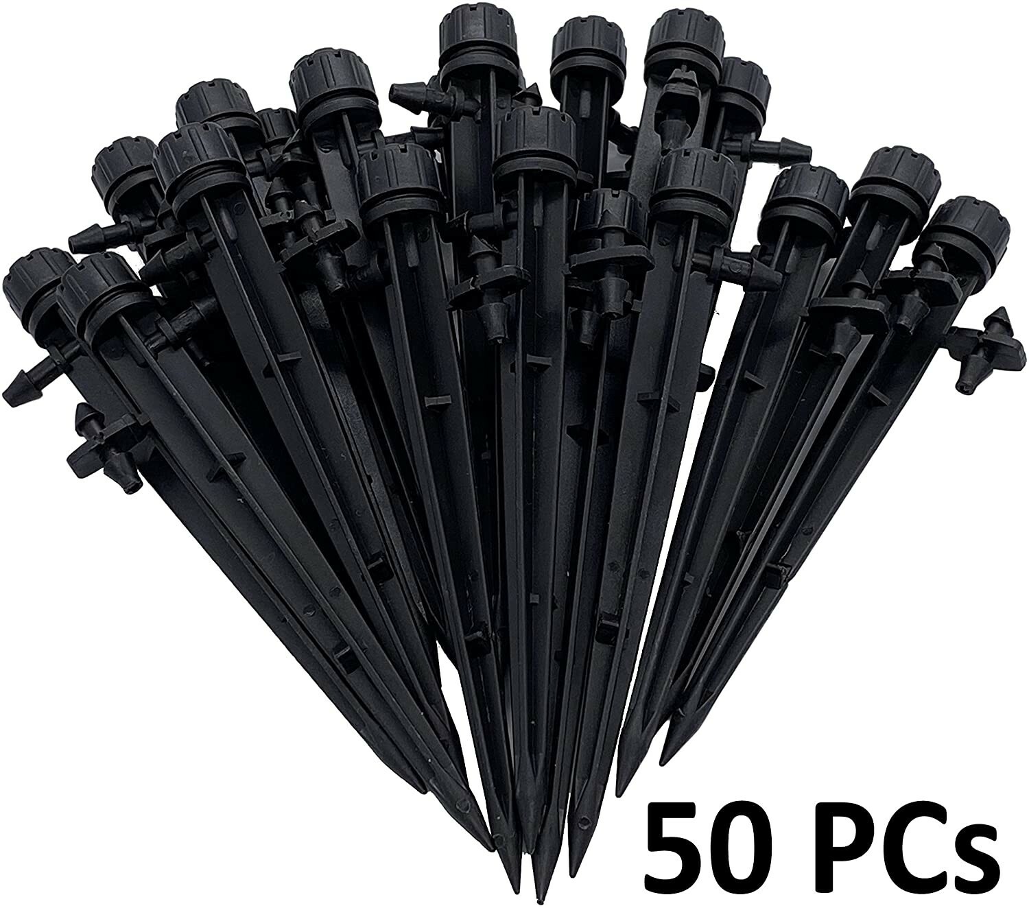 Adjustable Water Flow Drippers Stake Emitter System - 50 Pie...