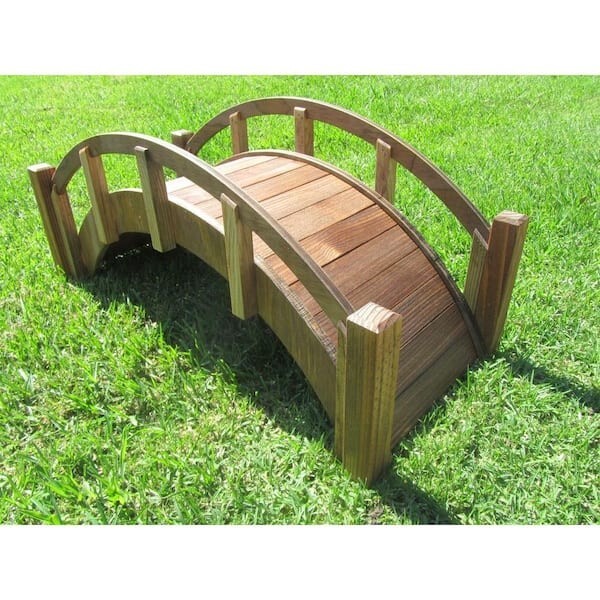 Japanese Miniature Wood Bridge - 25 Inch Treated Finish