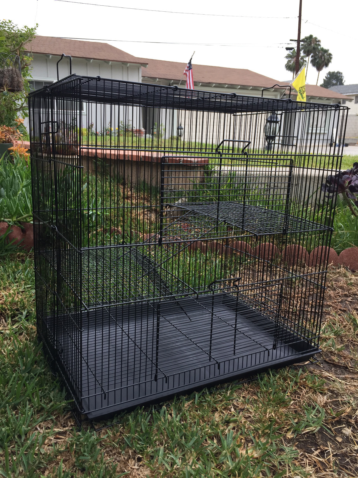Chinchilla Guinea Pig Cage | 3-Level Bite-Proof Sugar Glider...