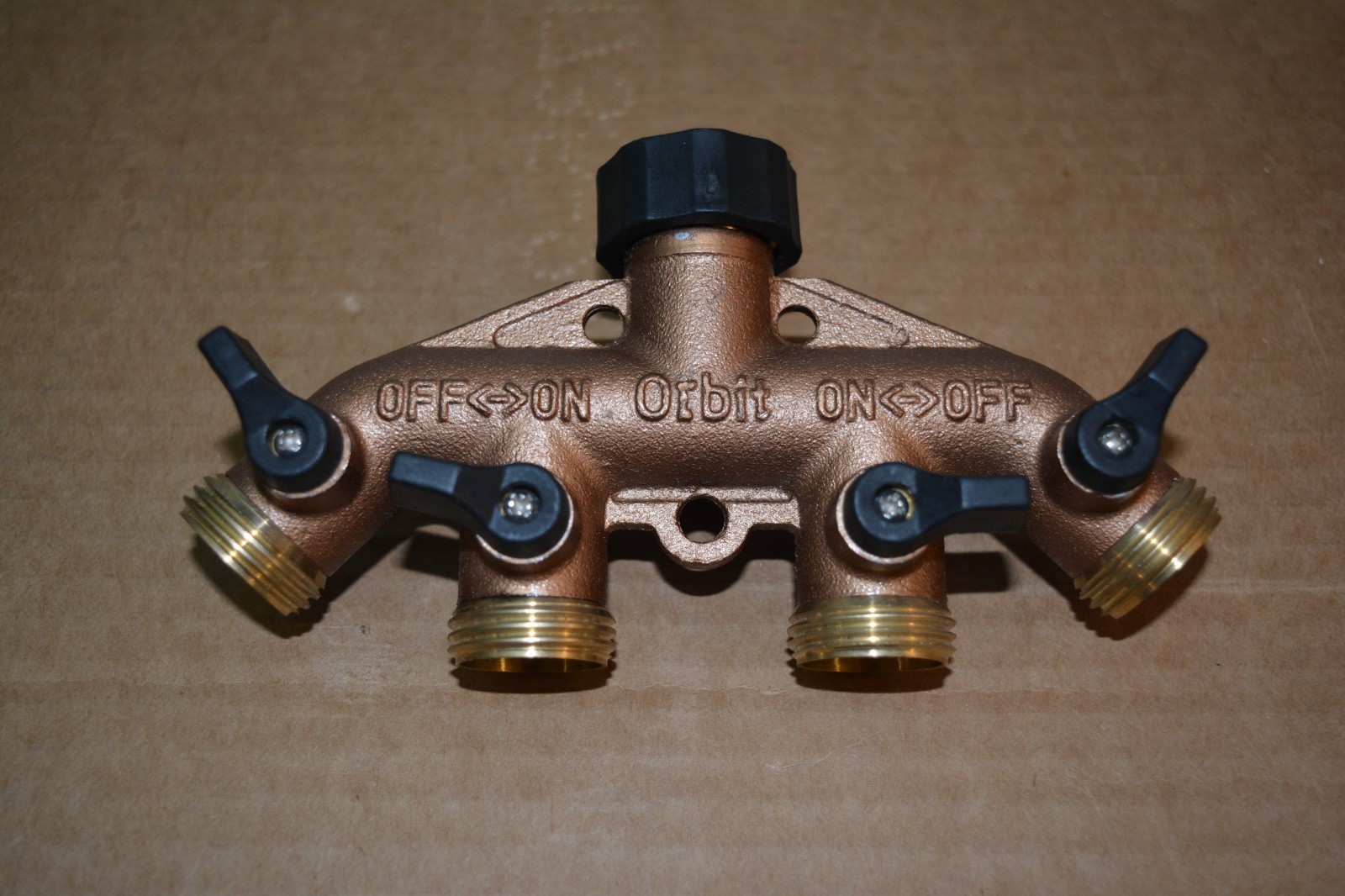 Orbit 27930 Brass 4-Way Faucet Manifold Hose Splitter - 3/4"...