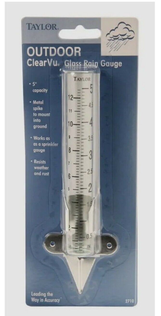 Taylor Clear VU Glass Rain Gauge - 5" Capacity, 2710N