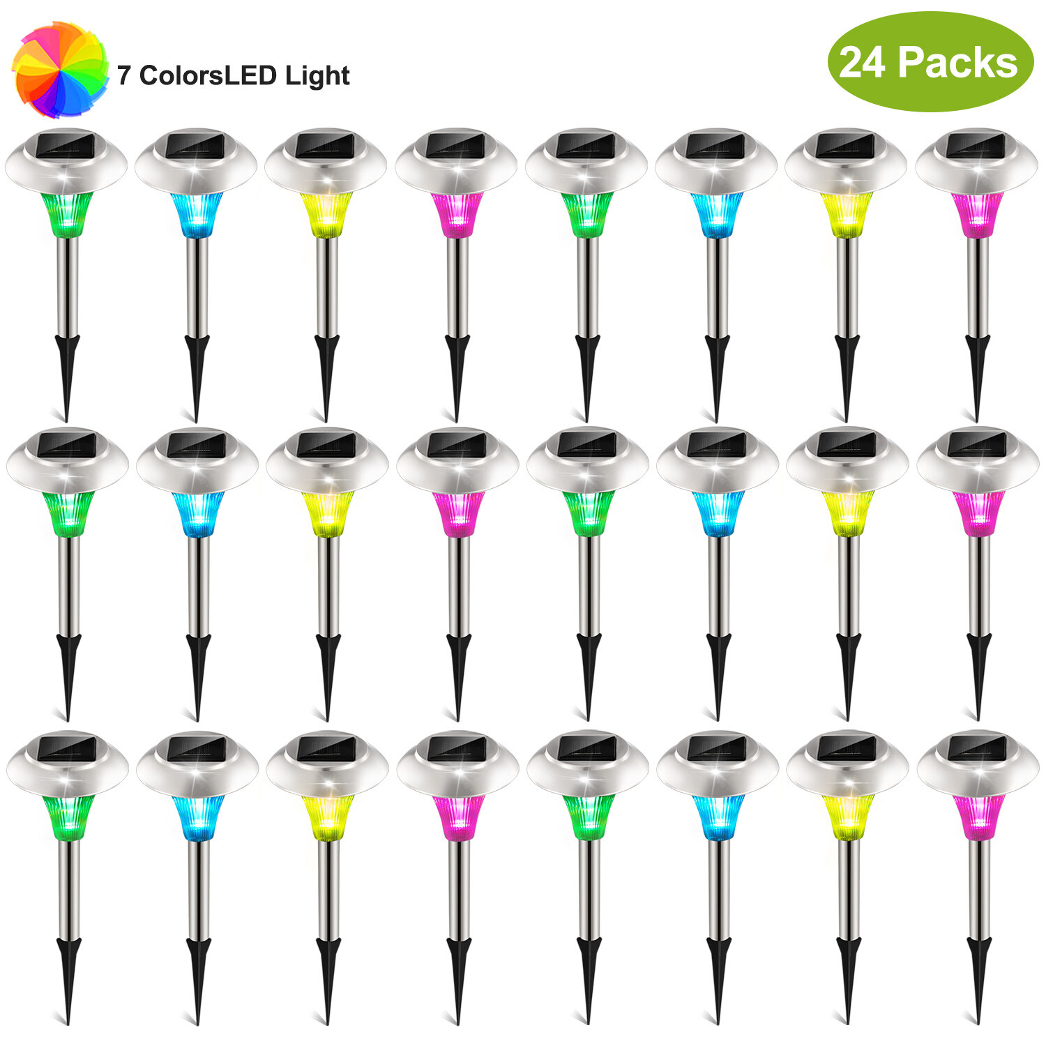 Stainless Steel Outdoor Garden Path Lights - Solar LED Decor