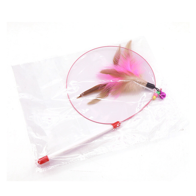 Funny Cat Teaser Feather Wire Chaser Wand Toy With Beads