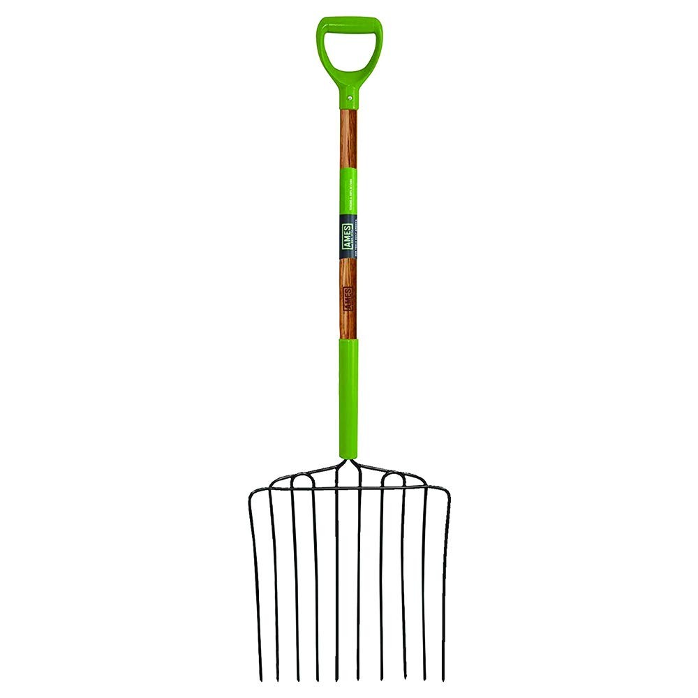 Ames Forklift 2827000 10-Tine Steel Forklift Tool Wood Grip...