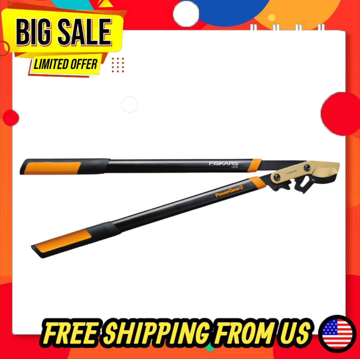 Fiskars PowerGear2 Tree Trimming Lopper - 32 Inch Titanium M...
