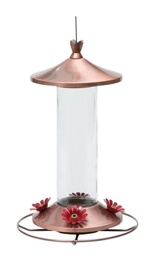 Perky-Pet Hummingbird 12 Oz. Copper/Glass Nectar Feeder 4 Po...