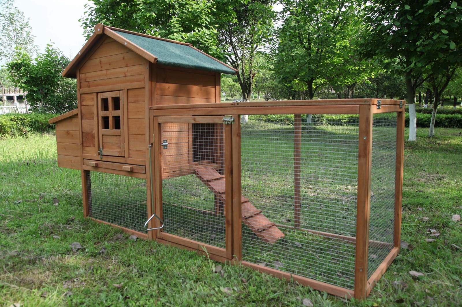 Wooden Chicken Coop Nest Box Hen House Poultry Pet Hutch, 80...