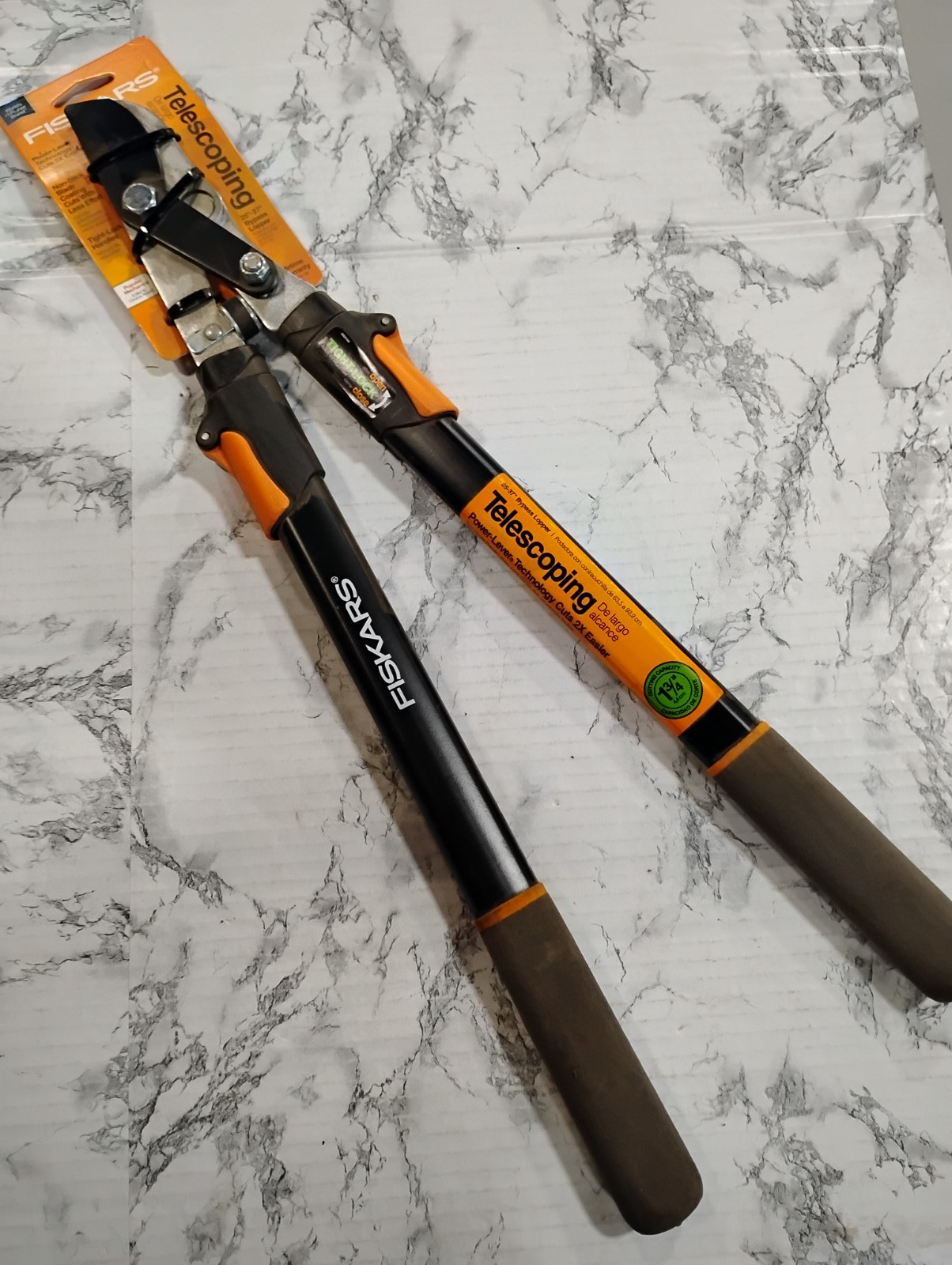 Power-Lever Bypass Lopper, 25"-37" Steel Blade, 1-3/4" Cut C...