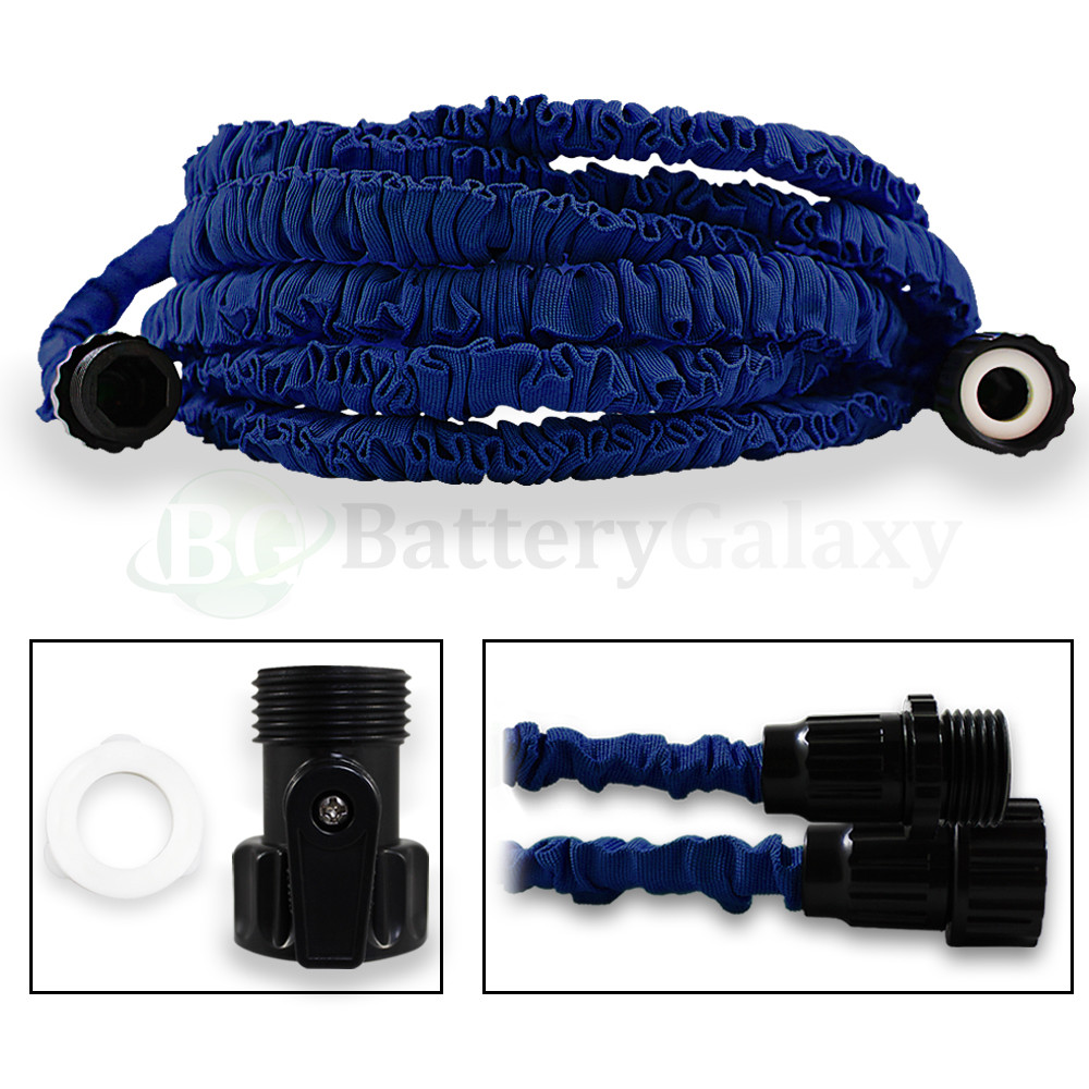 Expandable Blue Garden Water Hose Nozzle - 50 Feet Flexible