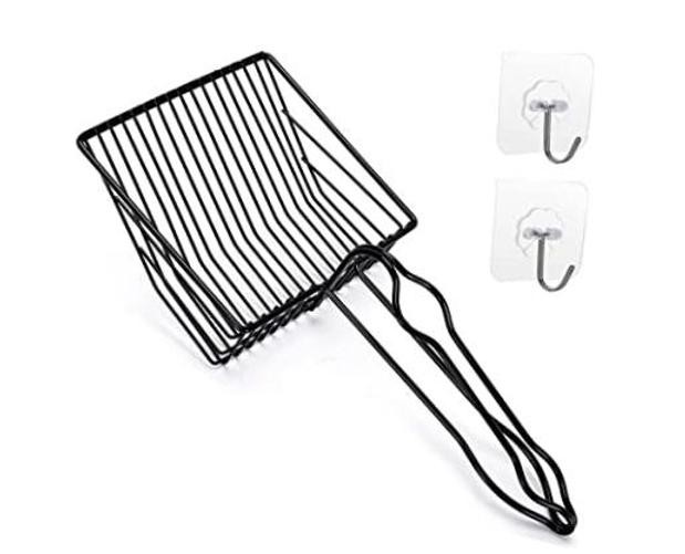 Metal Cat Litter Scoop With Holder, Deep Large