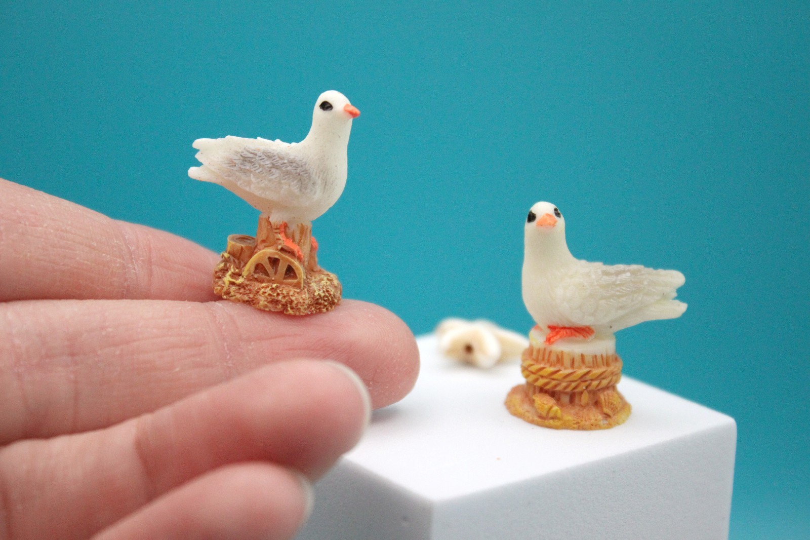 Seagull Miniature Figurines Set - Fairy Garden Beach Decor