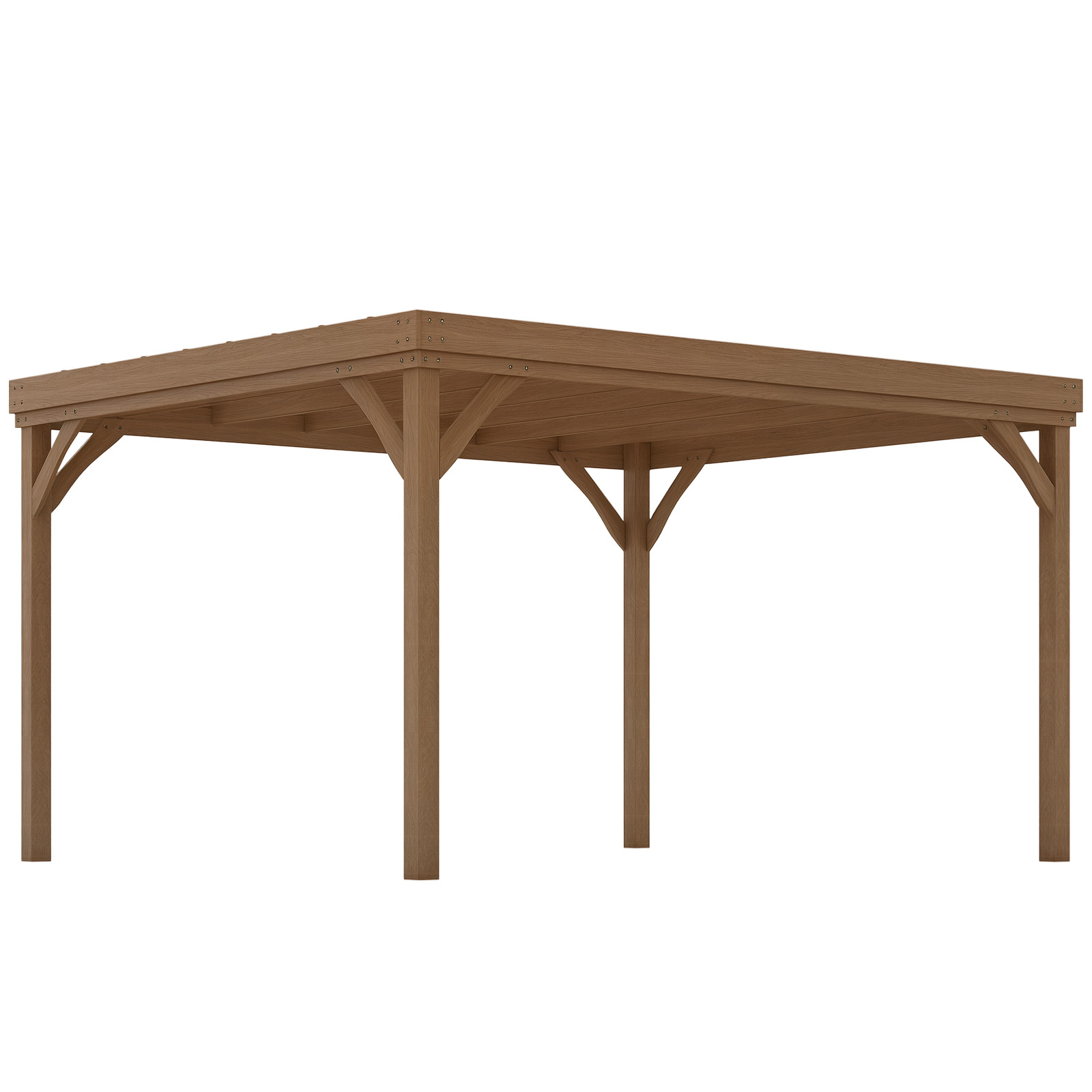 Outdoor Wood Pergola - 10' x 12' Brown Climbing Vine Gazebo