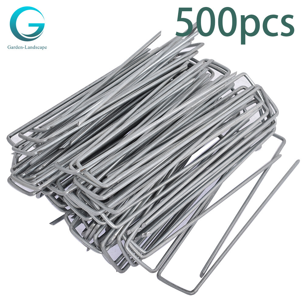 Galvanized Landscape Sod Stakes - 500 Pack - 11 Gauge, 6 Inc...