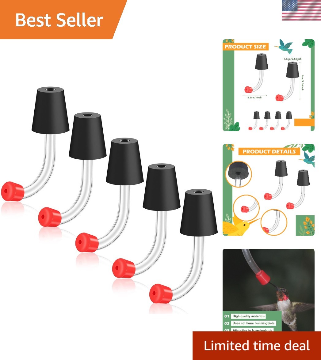 Hummingbird Feeder Replacement Tubes & Stoppers Set, 5-Piece
