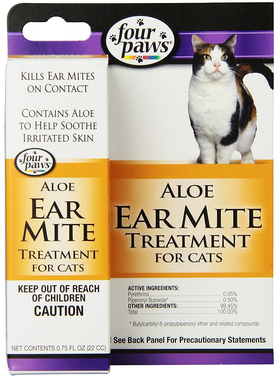 Four Paws Aloe Ear Mite Treatment 0.75 Oz for Cats