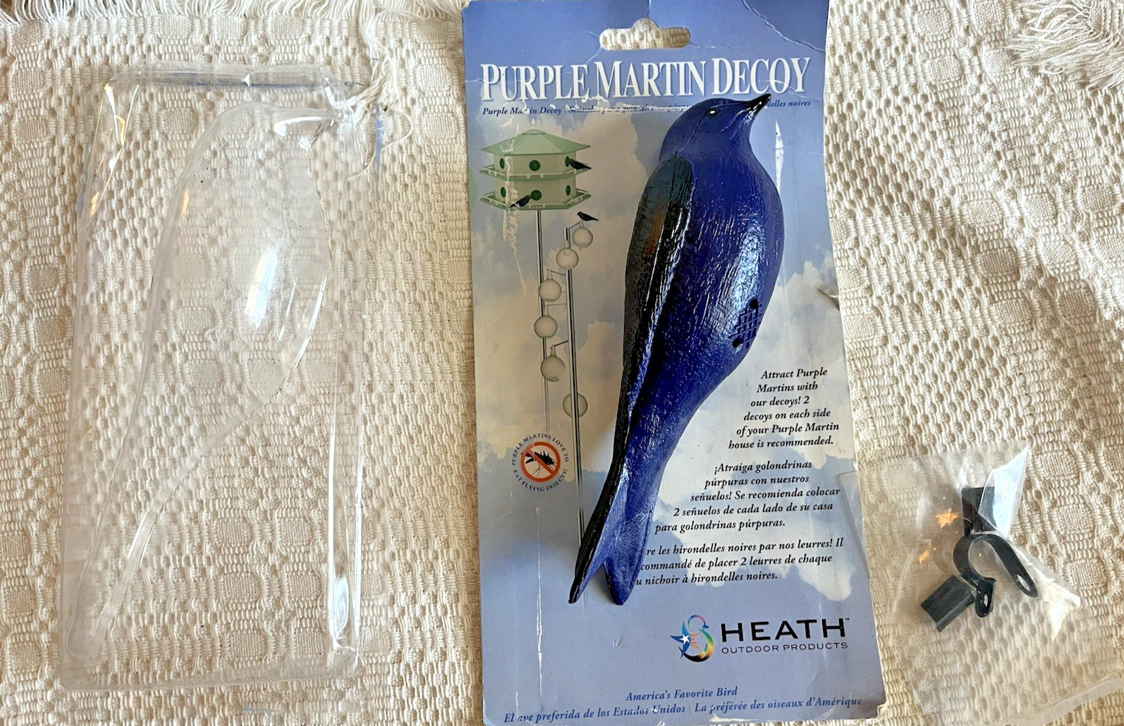 Purple Martin Decoy by Heath with Mounting Clamp