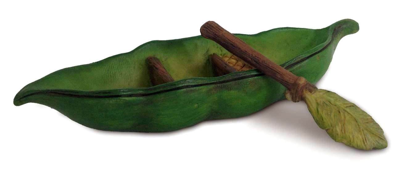 Miniature Pea Pod Canoe Gnome Garden Decor