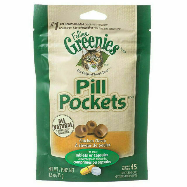 Feline Greenies Pill Pockets Cat Treats Chicken 1.6 Oz