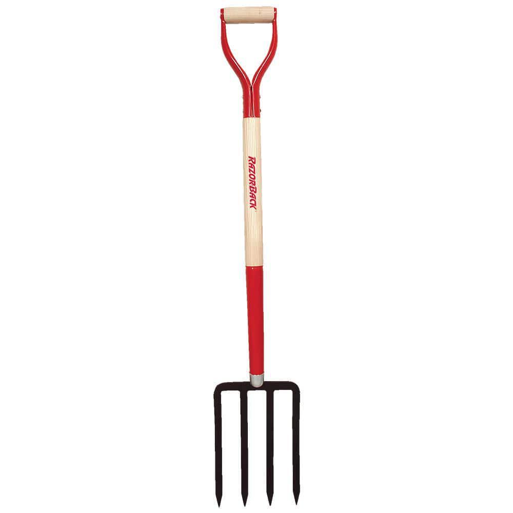 Diamond-Shaped Forged Steel Digging Fork with Hardwood Handl...