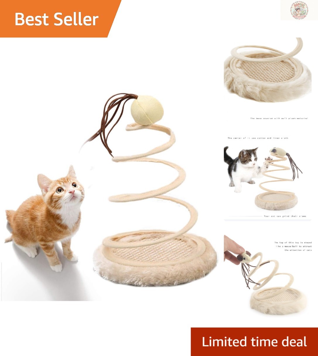 Interactive Mouse-Shaped Cat Toy With Stainless Steel Spring