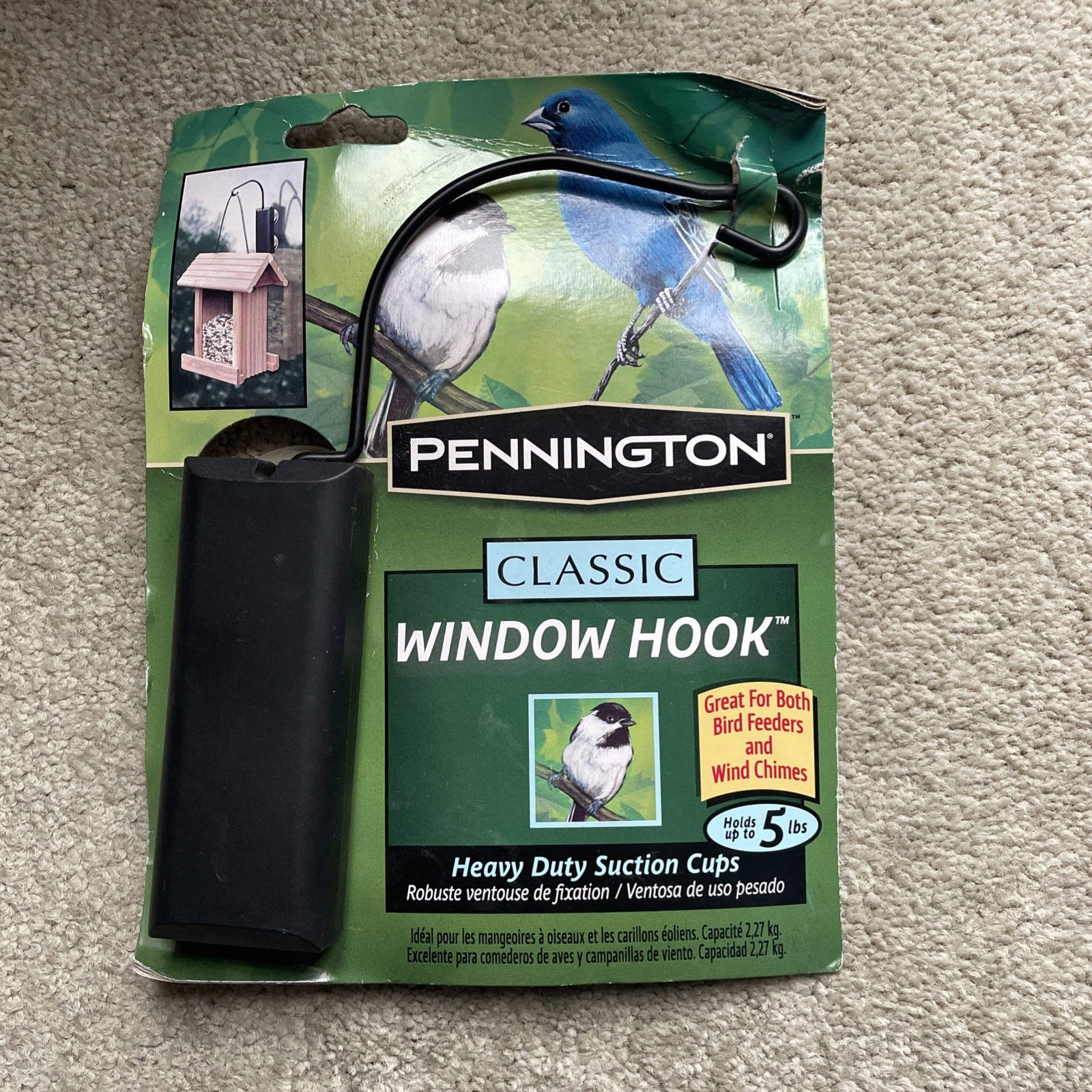 Pennington Classic Window Hook for Bird Feeder 5 Lbs Black S...