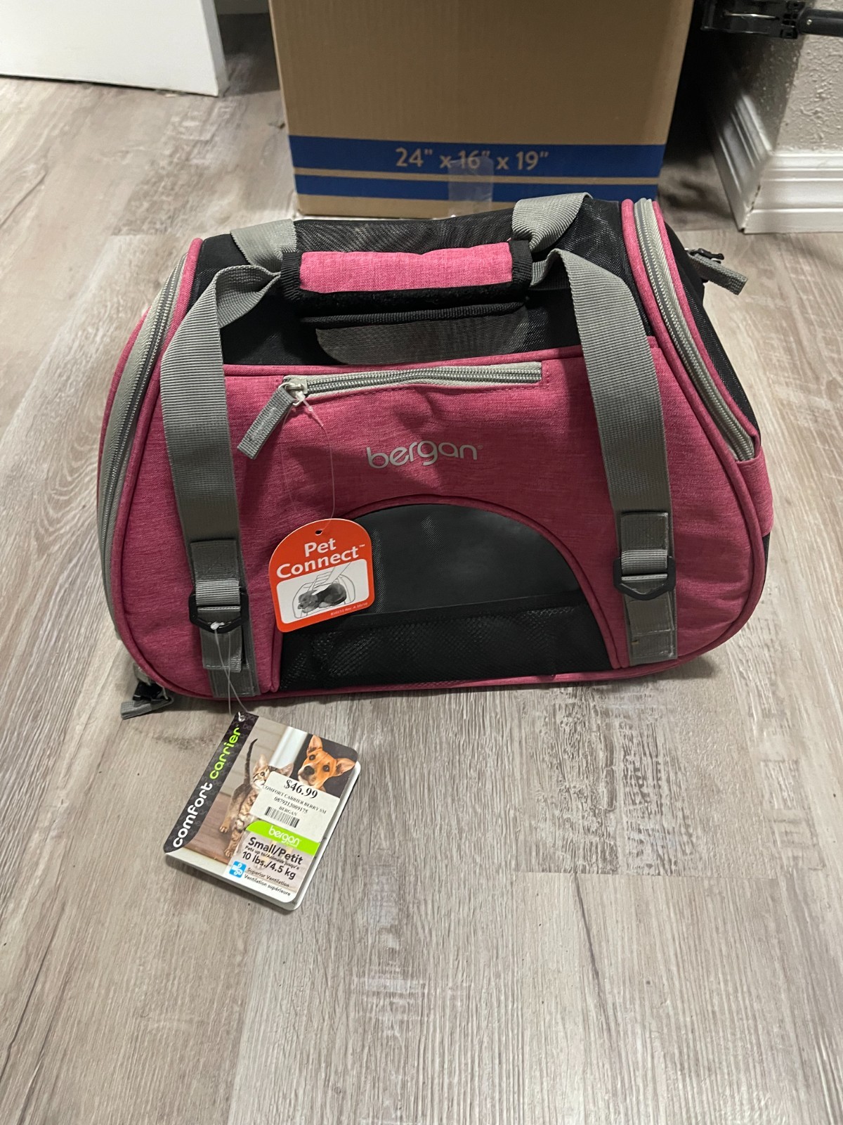 Bergan Comfort Pet Carrier Pink Grey Airline Approved Small...