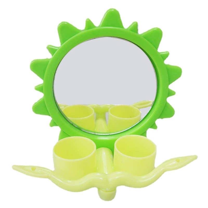 Bird Mirror Toy for Cage with Perch & Feeding Cups for Loveb...