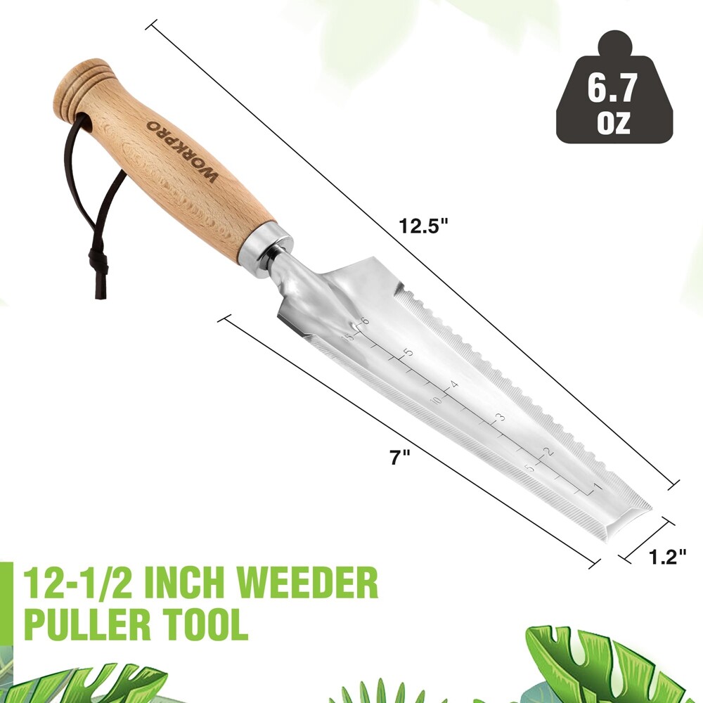 WORKPRO Stainless Steel Garden Trowel With Wood Handle, Narr...