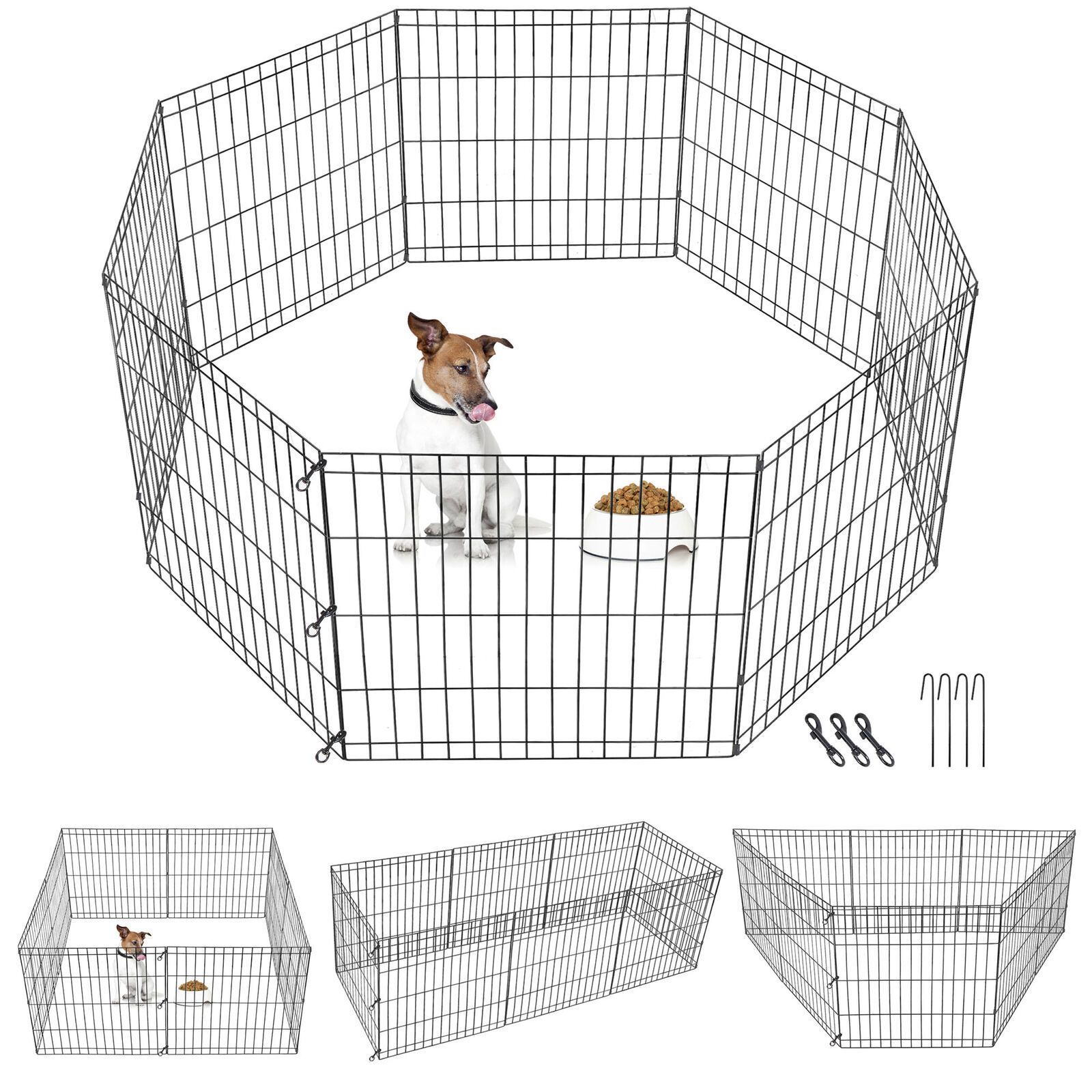 24"30"36" 8 Panel Dog Playpen - Large Exercise Cage