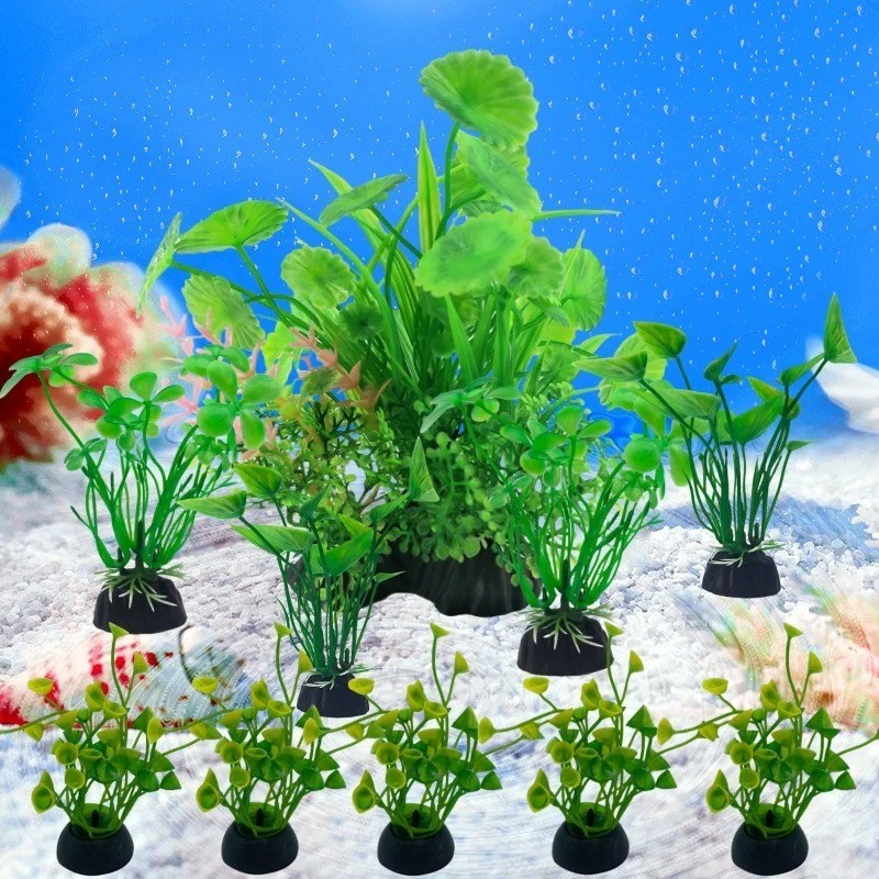 Artificial Fish Tank Plants - Fake Plastic Water Green Decor...
