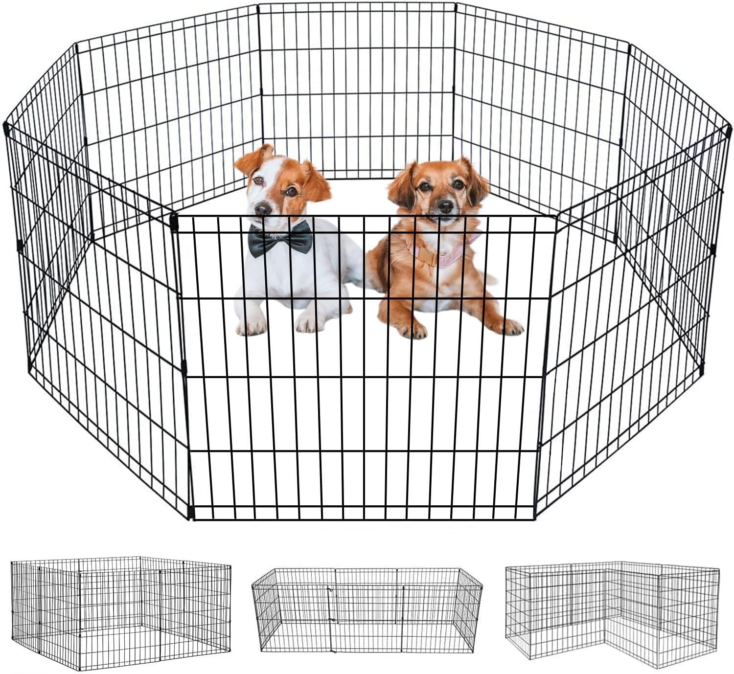 "Dog Playpen Crate 8 Panel Fence - 24", 30", 36", 42", 48"