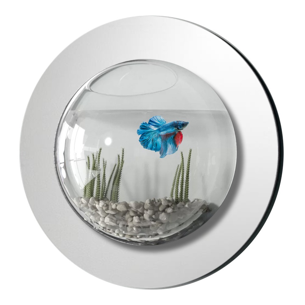 Mirrored Bubble Aquarium Fish Tank Wall Mount