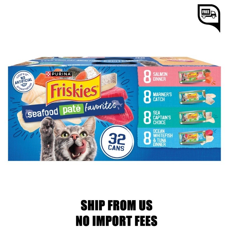 Purina Friskies Pate Seafood Favorites Variety Pack, Wet Cat...