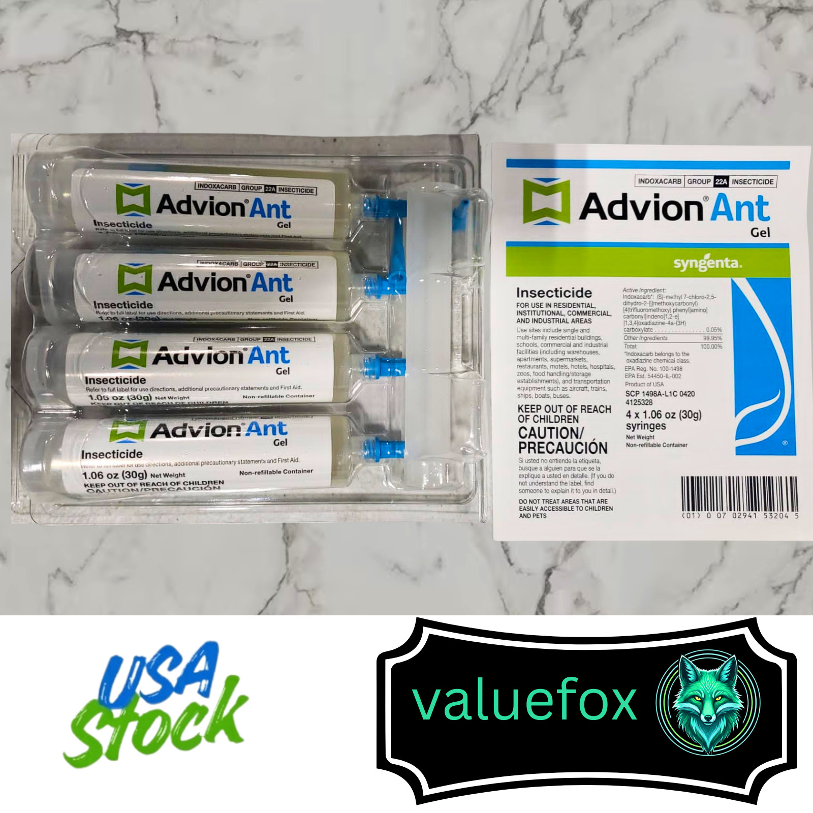 Advion Ant Gel Bait Kit - 4 Tube Set with Plungers and Tips