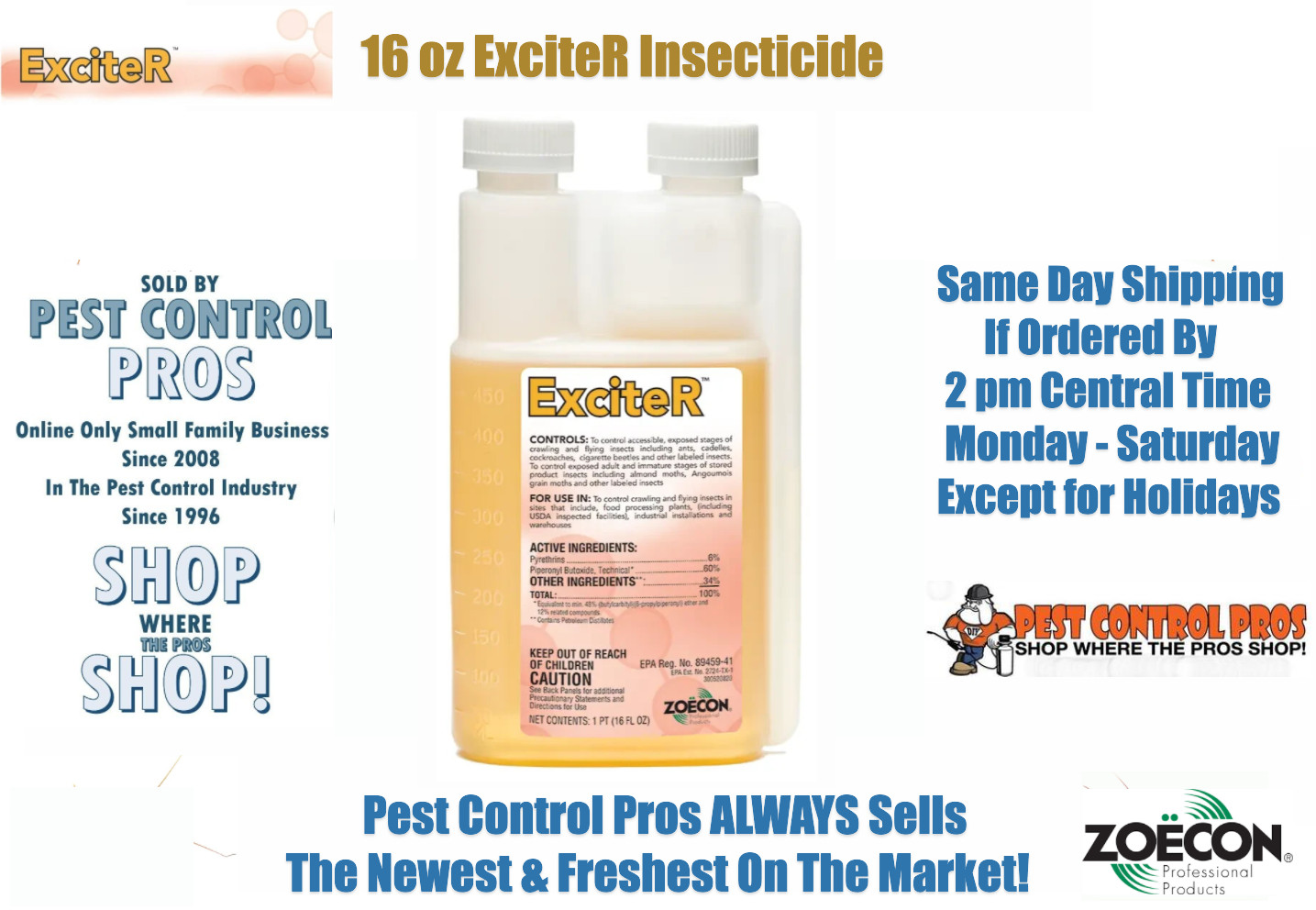 ExciteR Mosquito & Fly Killer - 16 oz Pyrethrin Insecticide