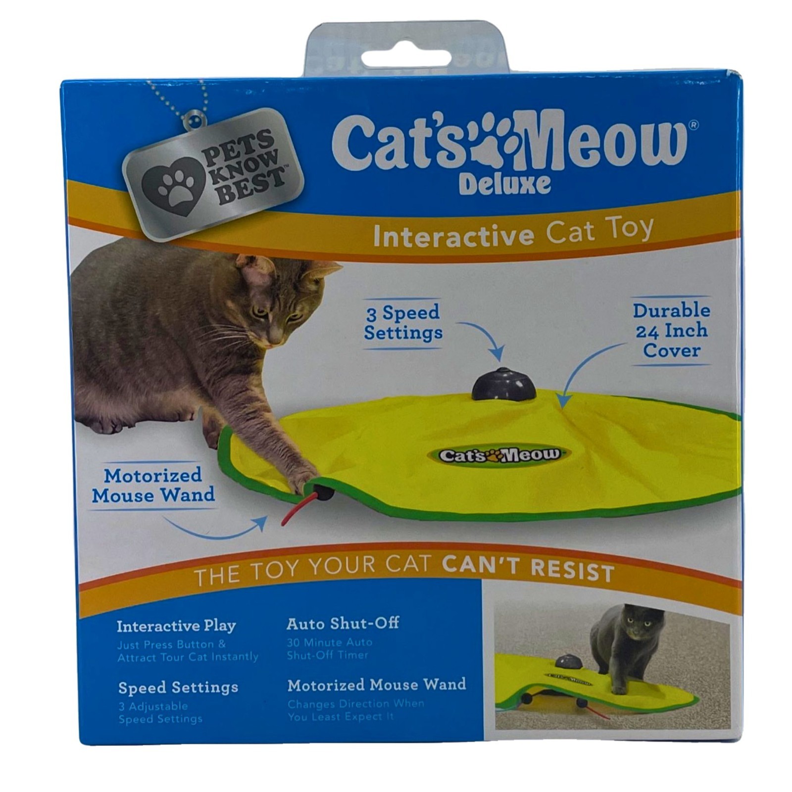 Cat's Meow Deluxe Interactive Cat Toy Motorized Mouse Wand