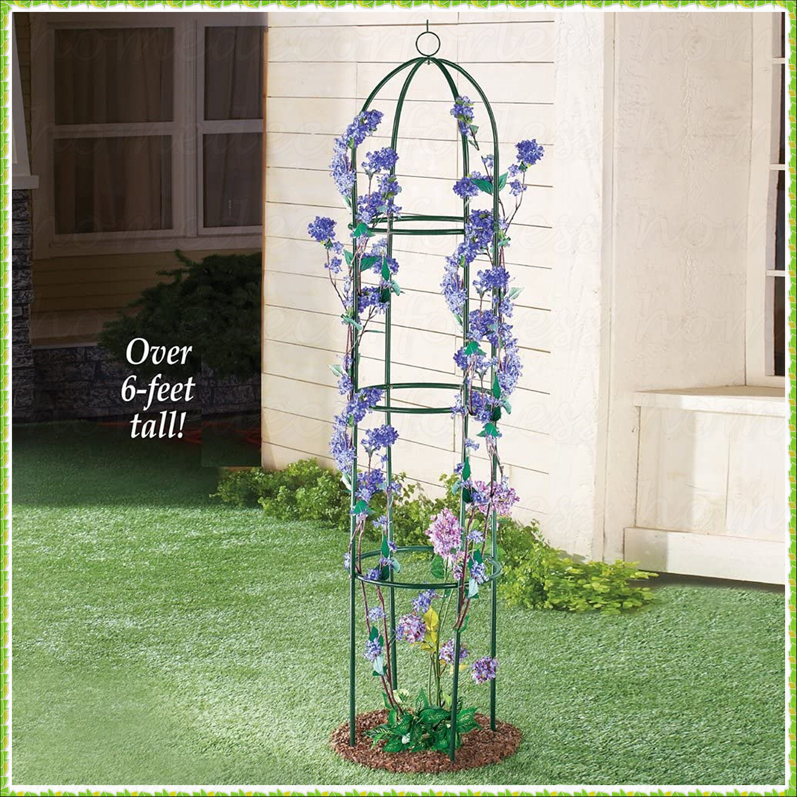Metal Tomato Vine Climbing Obelisk Garden Trellis Outdoor De...