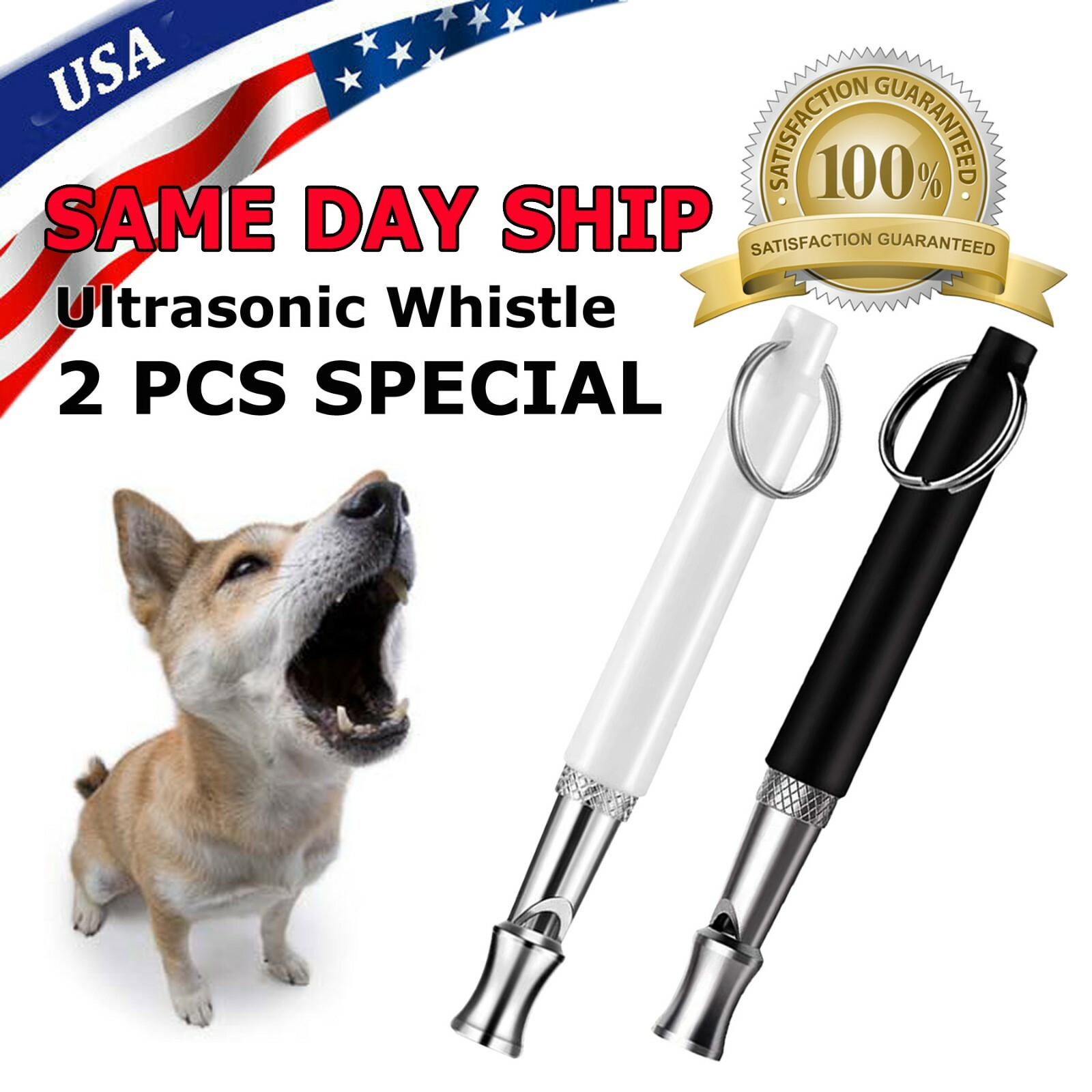 UltraSonic Dog Training Whistles - Pitch Black - Stop Barkin...