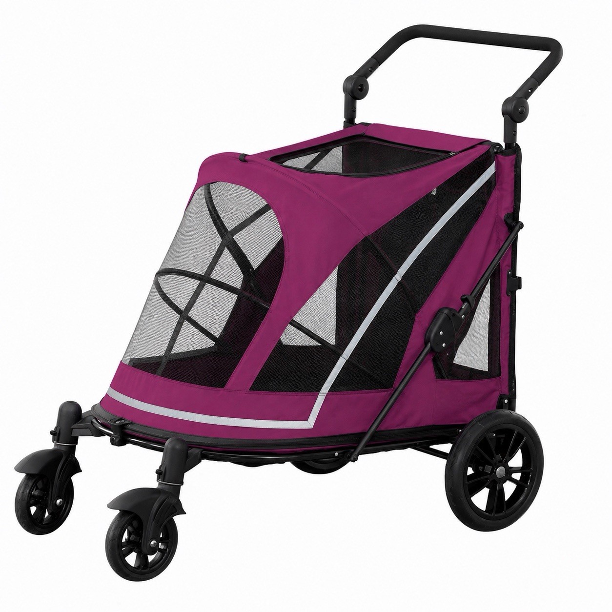 Pet Gear Boysenberry Dog Cat Travel Stroller - Folding Carri...