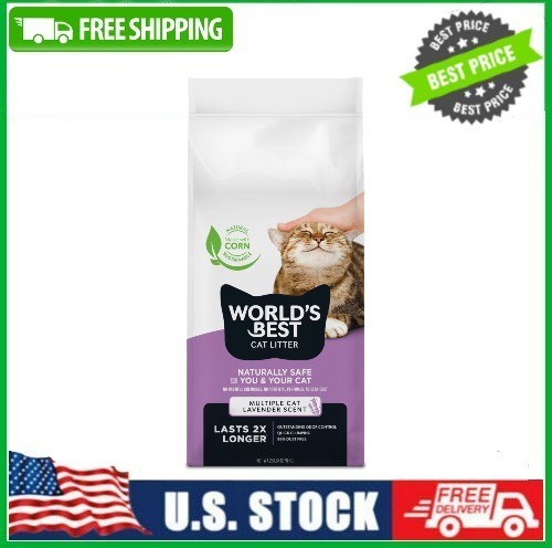 World's Best Cat Litter Multiple Cat Lavender Scented, Quick...