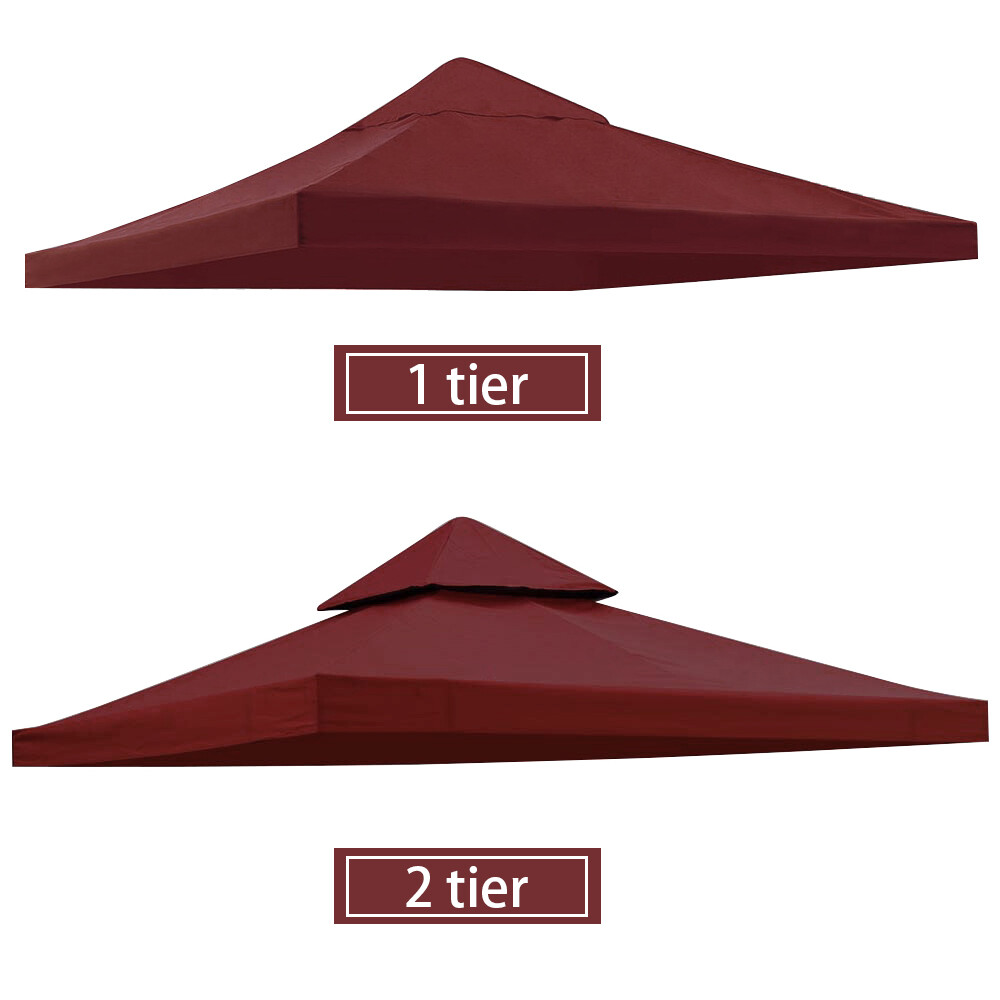 Waterproof 10'x10' Gazebo Replacement Canopy UV Sunshade Cov...
