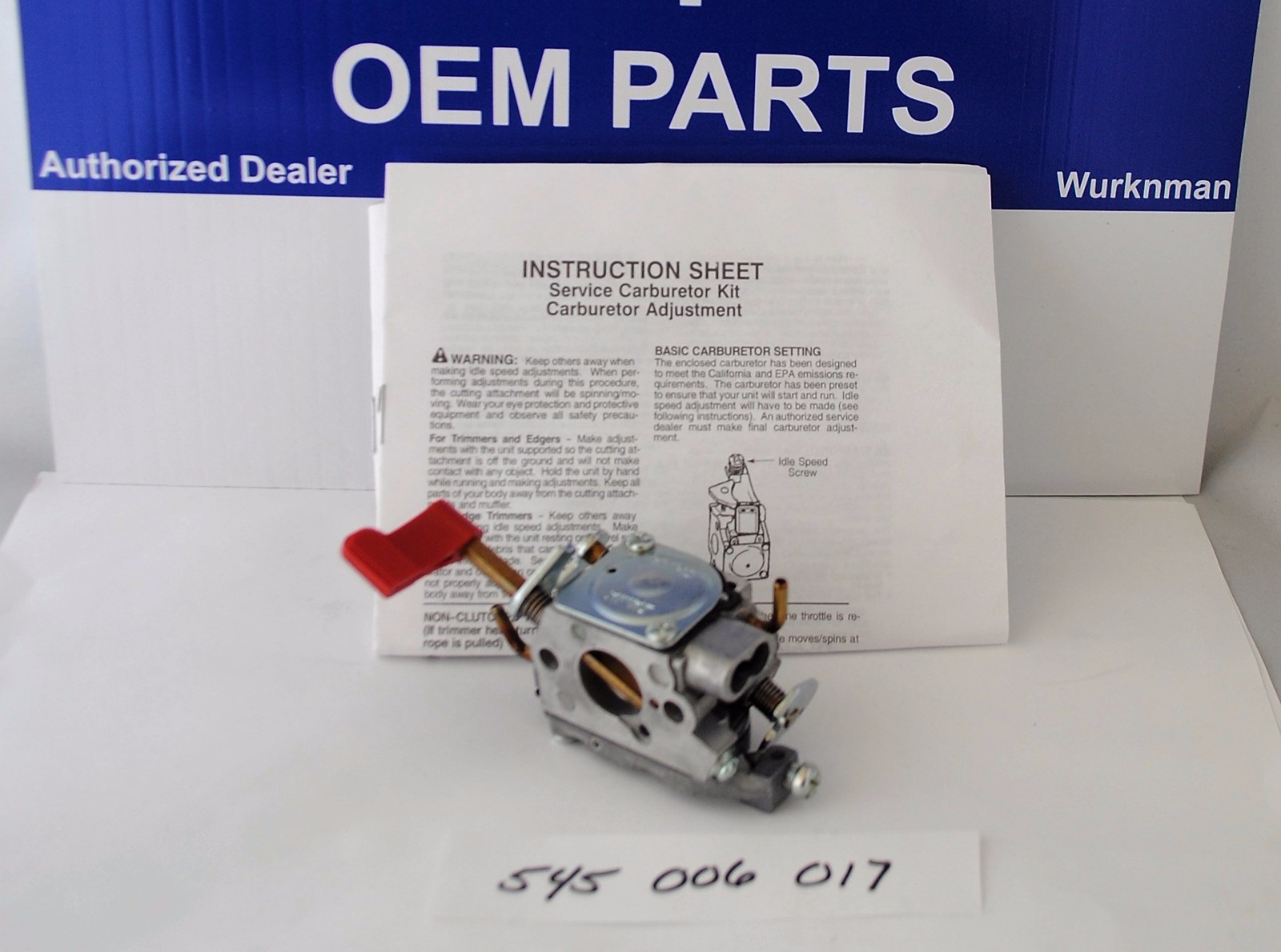 Poulan Craftsman Trimmer Carburetor Zama C1U-W32
