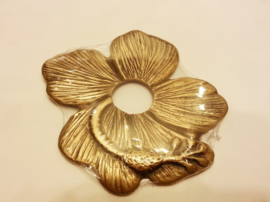Vintage Hibiscus Garden Faucet Back Plate Brass Outdoor Home...