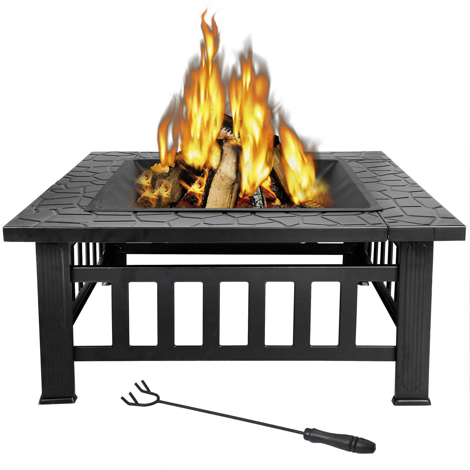 Outdoor Metal Wood Firepit Fireplace Garden Cover Stove
