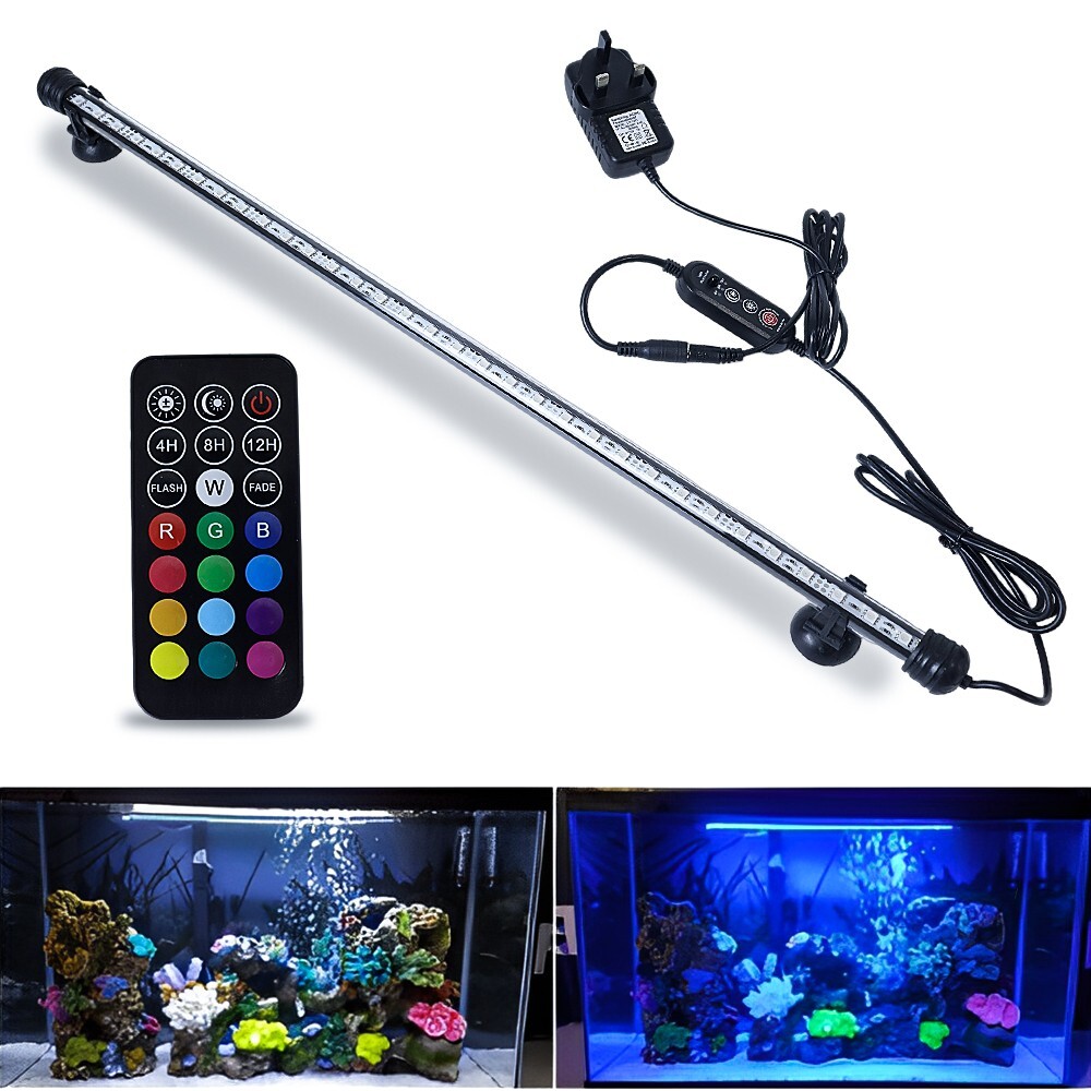 Underwater RGB LED Fish Tank Lamp - USA Submersible Lamp Rem...