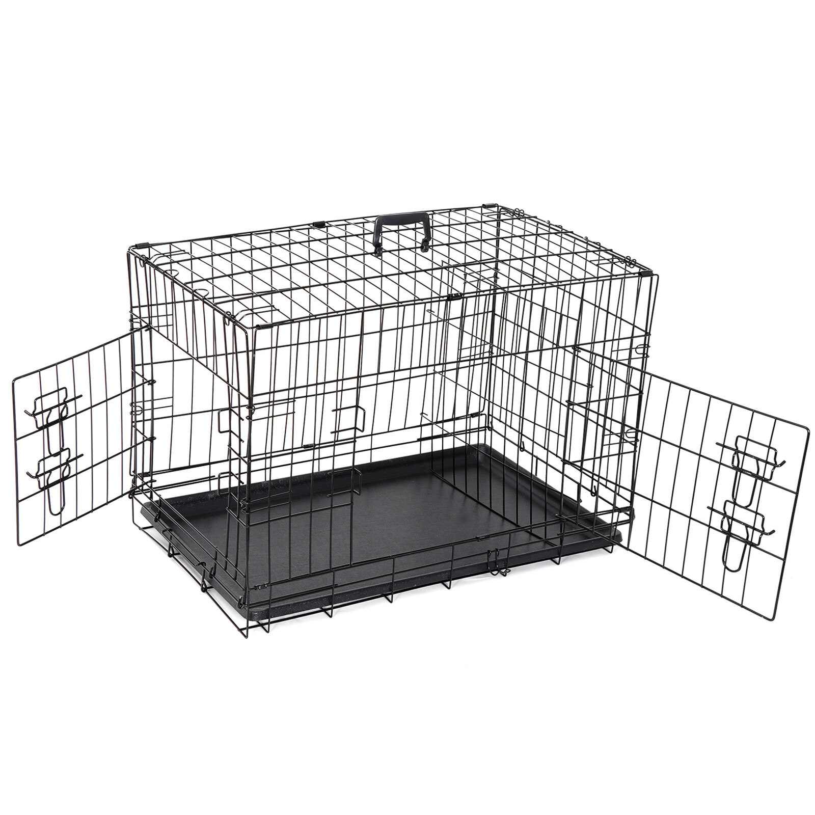 30-Inch Folding Steel Pet Kennel Dog Cat Crate Playpen With...