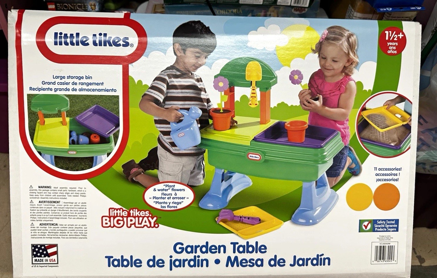 Little Tikes Big Play Garden Table with 11 Accessories, Ages...