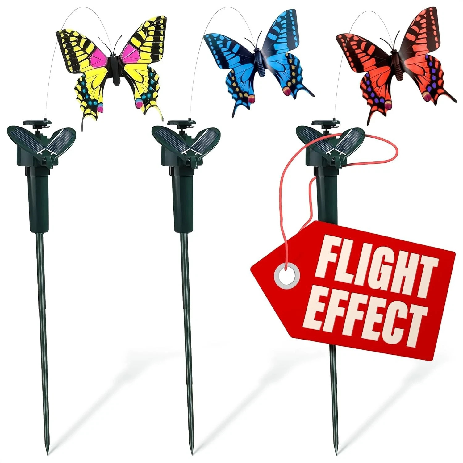 Butterfly Garden Stakes - Fluttering Solar Decor - Waterproo...